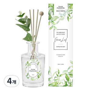 더허브샵 프리미엄 리프 디퓨저, 4개, 180ml, 포레스트피톤치드