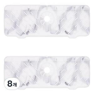 블럭마트 주방 수도꼭지 실리콘 배수패드, 1단, 오프화이트, 8개