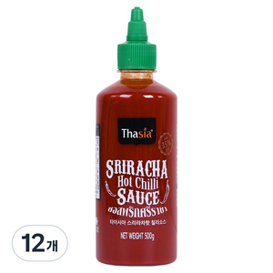 타이시아 스리라차 핫 칠리소스, 500g, 12개
