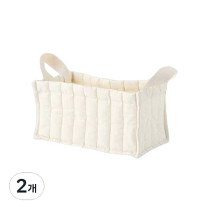 LittleLife 유아용 패브릭 스티치 바스켓, 아이보리, 2개