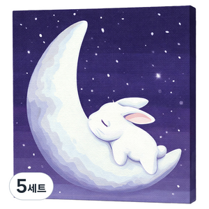 루아즈 DIY 쉬운 그림그리기 세트 20 x 20 cm, 16 달의 토끼, 5세트
