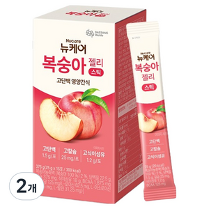 뉴케어 정품 복숭아 젤리 스틱 15p, 375g, 2개