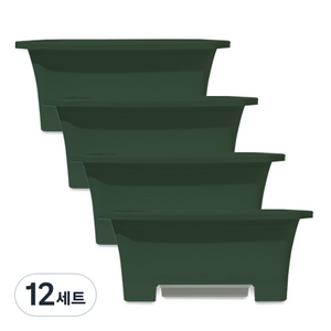 플라팜 베란다 텃밭화분 클래식 28L 4p, 그린, 12세트