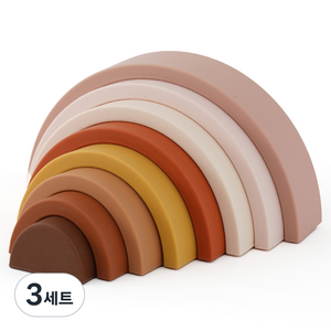 아띠래빗 실리콘 레인보우 스태킹 장난감, 3세트