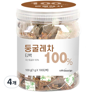 우리가스토리 국산 둥굴레차 티백, 1g, 100개입, 4개