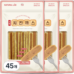 네츄럴랩 커틀릿 강아지 간식, 치킨까스, 100g, 45개