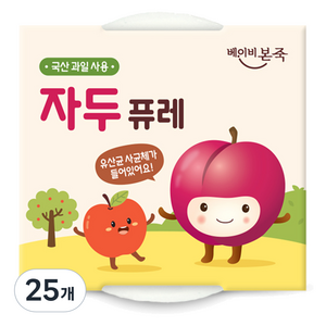 베이비본죽 과일퓨레 2p, 25개, 200g, 자두