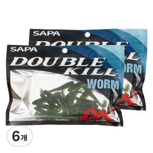 싸파 더블킬 미니 쉐드 웜 50mm, 다크그린(SDK-MSW-50DGR), 6개
