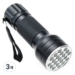 컴스 UV 21LED 손전등 395nm 램프 BD768, 혼합색상, 3개