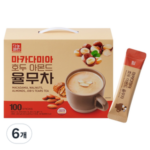 다농원 마카다미아 호두 아몬드 율무차 분말스틱, 18g, 6개, 100개입
