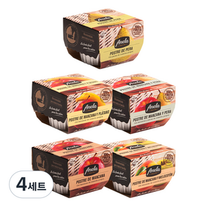 아넬라 첫과일 10일 솔루션 디저트 세트, 사과 + 복숭아 + 바나나 + 사과배 + 배, 4세트, 1kg