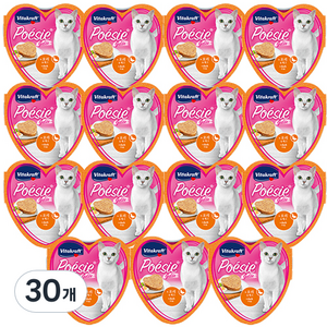 비타크래프트 어덜트 고양이 포에시 하트 주식캔 젤리, 혼합맛(오리/에그), 85g, 30개