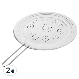 스토피아 국내산 멀티 기름튐 방지 스텐 후라이팬 덮개 플라워, 2개, 32cm