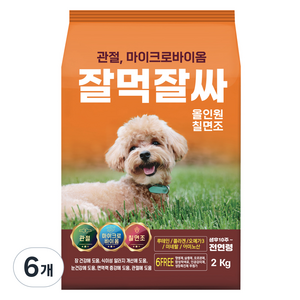 잘먹잘싸 6free 강아지 사료, 칠면조, 2kg, 6개