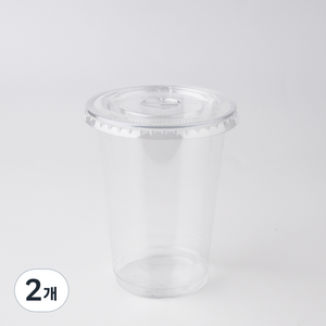 투고팩 PET 아이스컵 + 평뚜껑 타공형 세트, 300ml, 50개입, 2개