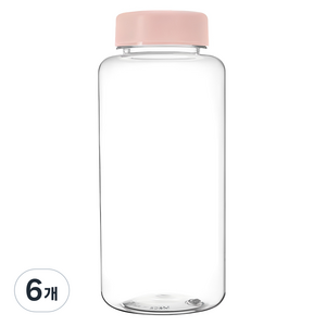 아조아닷컴 내열 스탠다드 용기, 파스텔핑크, 1L, 6개