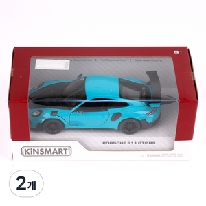 킨스마트 포르쉐911 GT2 RS 자동차 작동완구 KT5408, 블루, 2개