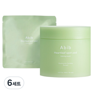 아비브 어성초 카밍 터치 스팟 패드 150ml + 리필 150ml 세트, 80매입, 6세트