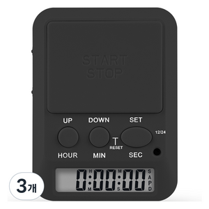 브루마 디지털 주방 타이머 BT-300, 3개, 블랙