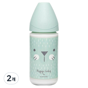 스와비넥스 유아용 휘게 안심 노꼭지 유리젖병, 위스커민트, 240ml, 2개