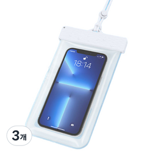 소니오 터치 스크린 베이직 휴대폰 방수팩 21 x 12 cm, 08 로프 화이트, 3개