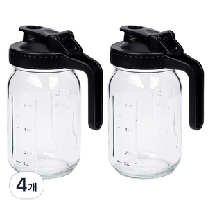 인블룸 손잡이 유리 담금주병, 800ml, 4개