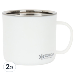 퀸센스 수 머그컵 300ml, 화이트, 2개