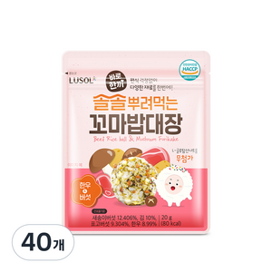 루솔 바로한끼 솔솔뿌려먹는 꼬마밥대장 20g, 한우 앤 버섯맛, 40개
