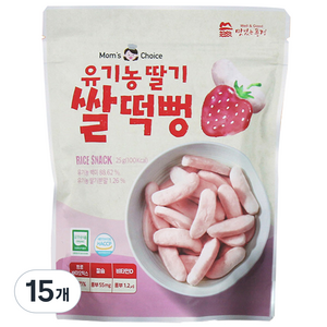 맛있는풍경 유기농 딸기 쌀떡뻥, 딸기맛, 25g, 15개