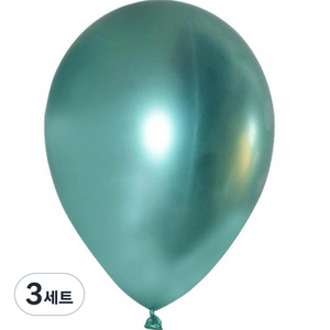젤루뚝 메탈 파티 풍선 12.7cm x 100p + 25.4cm x 50p 세트, 그린, 3세트