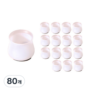 마리포레 벗겨지지 않는 펠트 실리콘 의자 발커버 소음방지 스크래치방지, 투명그레이, 80개