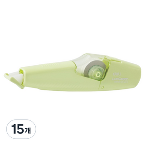 델리 LONGREEN 펜타입 수정테이프 5mm x 6m, 그린, 15개