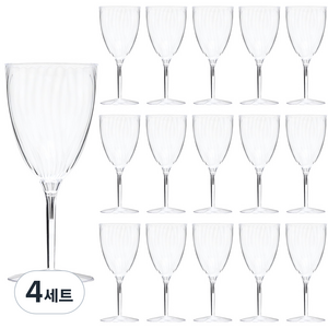 프리츠 플라스틱 와인잔, 210ml, 16개입, 4세트