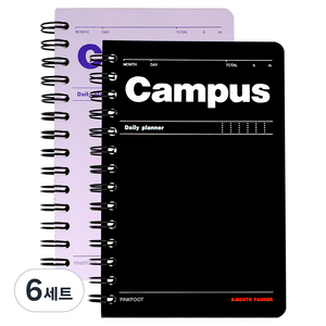 핑크풋 스마트 캠퍼스 스터디 플래너 2종 세트, 랜덤 발송, 6세트