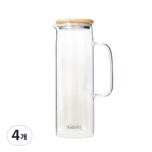 티도요 유리 물병, 혼합색상, 1.2L, 4개