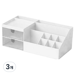 미소로운 멀티수납함 사무용품 정리함, 화이트, 3개