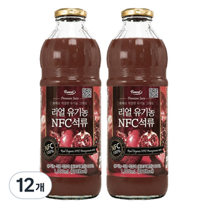 퍼니트 리얼유기농 NFC석류 주스, 1L, 12개