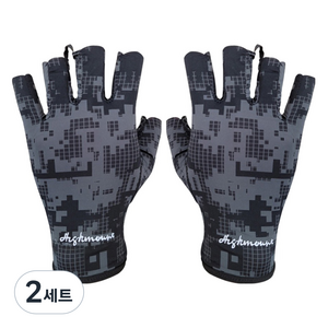 하이마운트 나염 반장갑 양손착용 세트, 블랙, 2세트