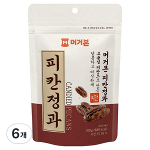 머거본 피칸정과, 100g, 6개