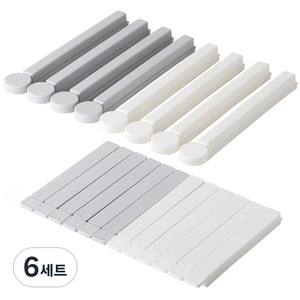 이와이엔스토리 깔끔 보관 봉지 클립 대 2종 x 4p + 중 2종 x 6p 세트, 화이트, 그레이, 6세트