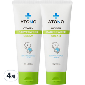 아토앤오투 옥시젠 베이비 파우더 크림 머스크파우더 향, 100g, 4개