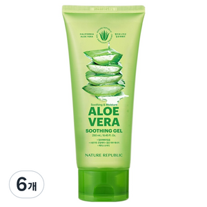 네이처리퍼블릭 수딩 앤 모이스처 알로에베라 수딩젤 튜브, 250ml, 6개