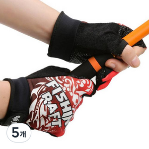 트렌드컴퍼니 ST X 낚시 3커트 사계절용 피싱글로브, 레드, 5개