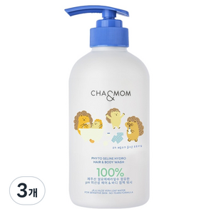 차앤맘 피토세린 하이드로 헤어 앤 바디 대용량 워시, 500ml, 3개