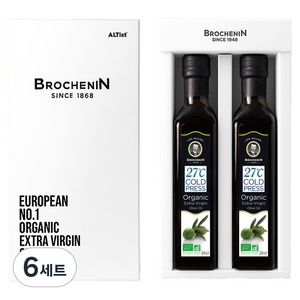 브로슈낭 유기농 엑스트라버진 올리브오일 250ml x 2p 선물세트, 500ml, 6세트
