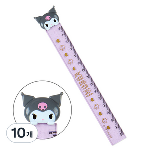 아오이마켓 산리오 쿠로미 마스코트 슬림 자 15cm, 혼합색상, 10개