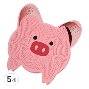타미나요 깔끔한 풋브러쉬 매트 핑크 피그, 500g, 5개, 1개입