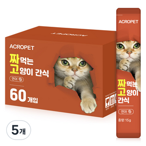 아크로펫 짜먹는 고양이 간식, 연어, 900g, 5개