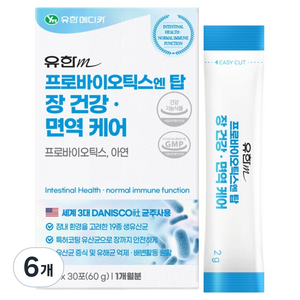 유한메디카 프로바이오틱스 엔 탑 장건강 · 면역 케어 30p, 60g, 6개