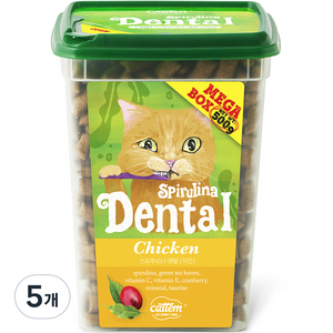 캣템 고양이 스피루리나 덴탈 간식, 치킨, 500g, 5개